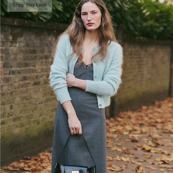 J crew faded mint Brushed cashmere cropped cardigan - Picture 3 of 5